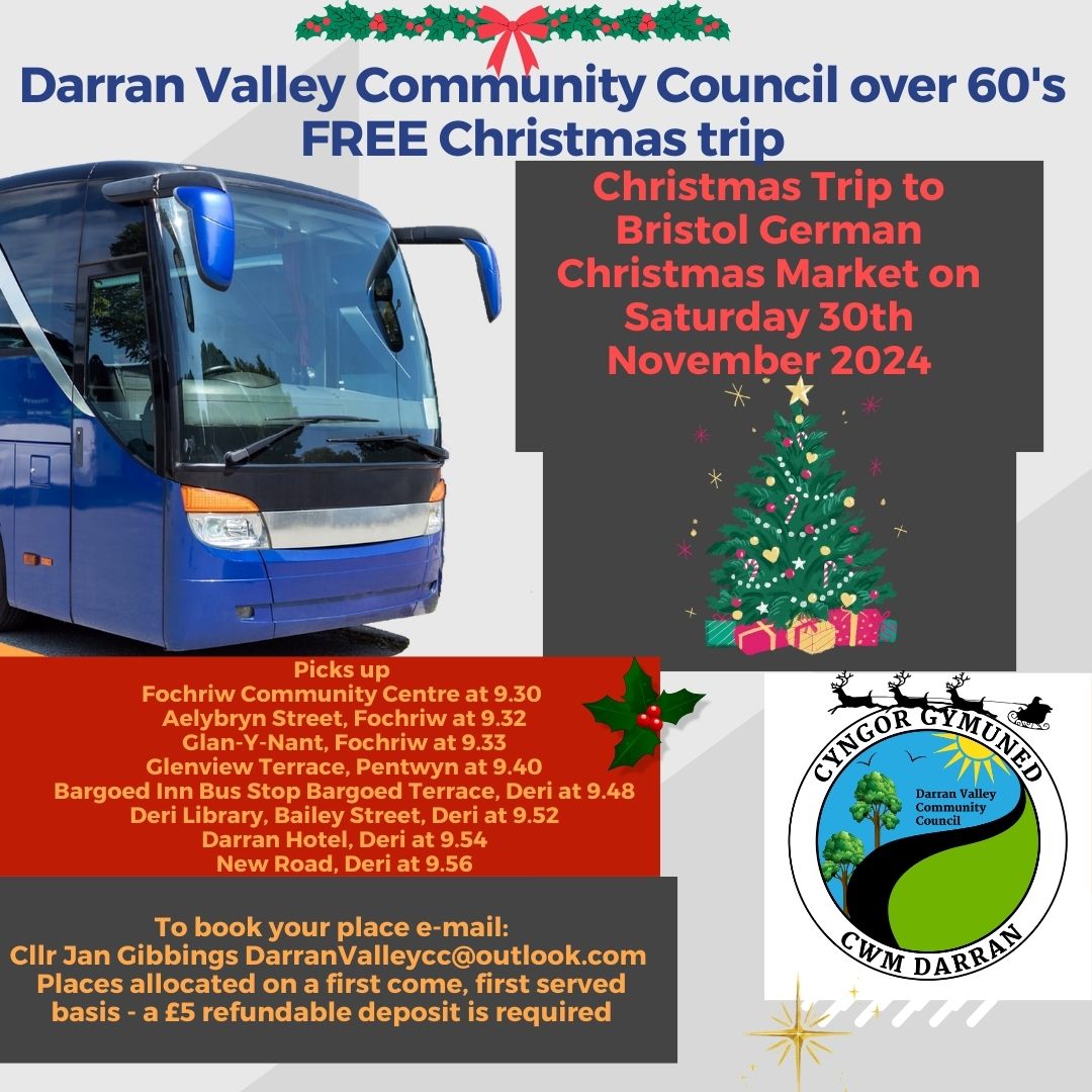 Over 60's Free Christmas Trip to Bristol German Market 30th November